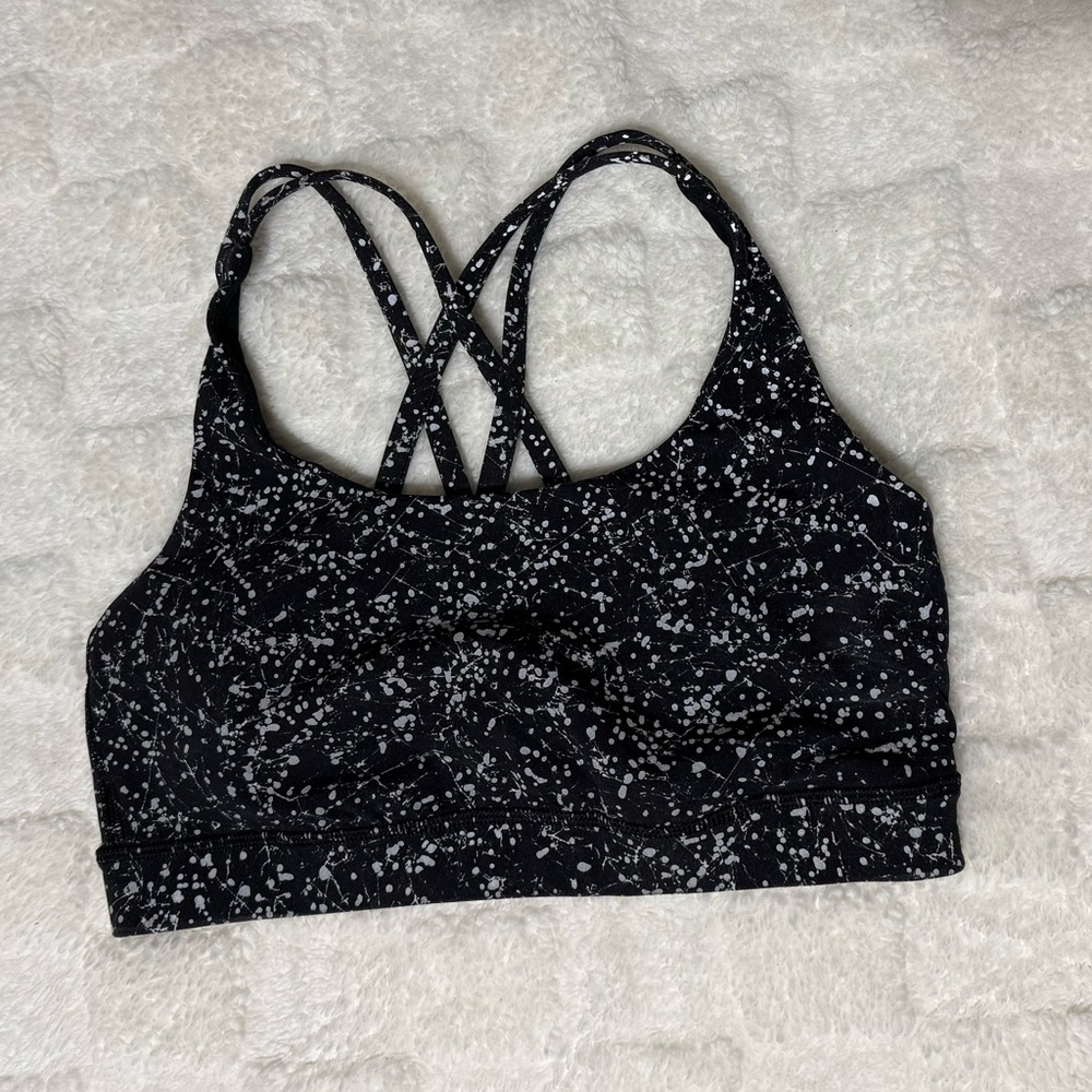 Lululemon Athletica Black and White Patterned Sports Bra